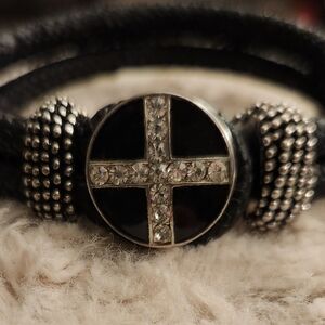 2/$20 Black and Silver Women's SNAP Bracelet 18MM/20MM